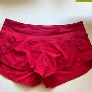 Women's Red  Lululemon Athletic Shorts